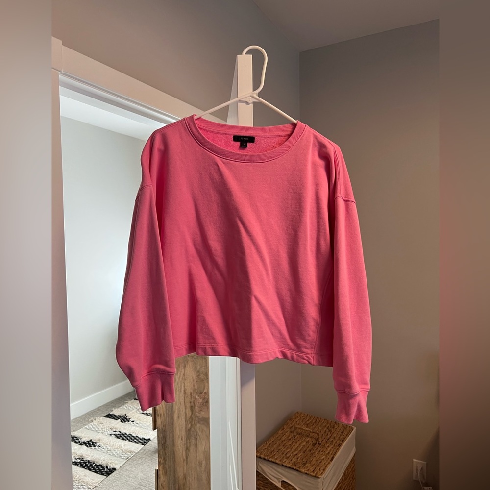J crew hot pink 100% cotton sweatshirt size S